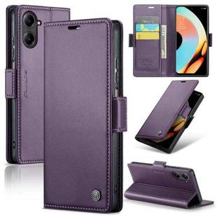 For Realme 10 Pro 5G CaseMe 023 Butterfly Buckle Litchi Texture RFID Anti-theft Leather Phone Case(Pearly Purple)