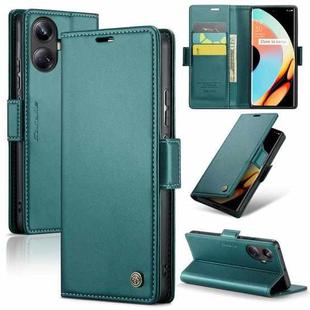 For Realme 10 Pro+ CaseMe 023 Butterfly Buckle Litchi Texture RFID Anti-theft Leather Phone Case(Pearly Blue)
