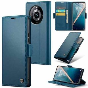 For Realme 11 Pro/11 Pro+ CaseMe 023 Butterfly Buckle Litchi Texture RFID Anti-theft Leather Phone Case(Blue)