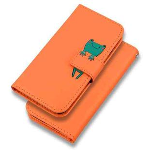 For Motorola Moto G9 Play Cartoon Buckle Horizontal Flip Leather Phone Case(Orange)