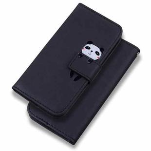 For Motorola Moto G22 Cartoon Buckle Horizontal Flip Leather Phone Case(Black)