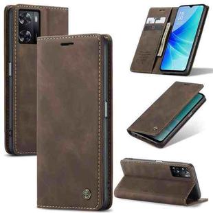 CaseMe 013 Multifunctional Horizontal Flip Leather Phone Case For OPPO A57 4G Global/A57S 4G Global/A77 4G Global/A57e 4G/A77s (Coffee)