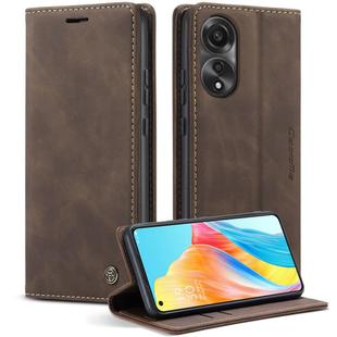 For OPPO A78 4G CaseMe 013 Multifunctional Horizontal Flip Leather Phone Case(Coffee)