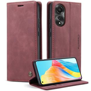 For OPPO A78 4G CaseMe 013 Multifunctional Horizontal Flip Leather Phone Case(Wine Red)