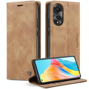 For OPPO A78 4G CaseMe 013 Multifunctional Horizontal Flip Leather Phone Case(Brown)