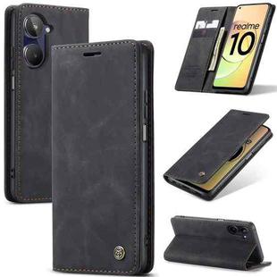 For Realme 10 4G CaseMe 013 Multifunctional Horizontal Flip Leather Phone Case(Black)