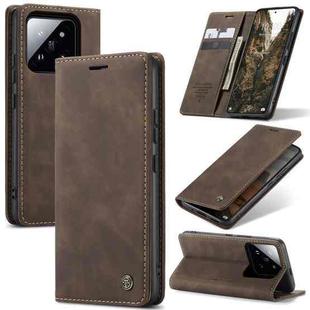 For Xiaomi 14 Pro CaseMe 013 Multifunctional Horizontal Flip Leather Phone Case(Coffee)