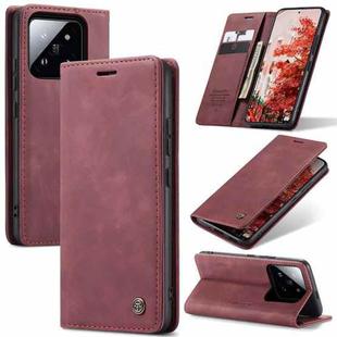 For Xiaomi 14 Pro CaseMe 013 Multifunctional Horizontal Flip Leather Phone Case(Wine Red)