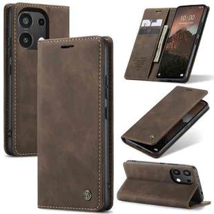 For Xiaomi Redmi Note 13 4G CaseMe 013 Multifunctional Horizontal Flip Leather Phone Case(Coffee)