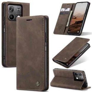 For Xiaomi Redmi Note 13 5G CaseMe 013 Multifunctional Horizontal Flip Leather Phone Case(Coffee)