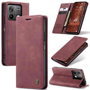 For Xiaomi Redmi Note 13 5G CaseMe 013 Multifunctional Horizontal Flip Leather Phone Case(Wine Red)