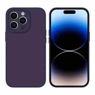 For iPhone 14 Pro Liquid Silicone MagSafe Precision Hole Phone Case(Dark Purple)