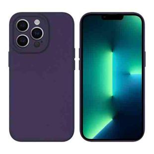 For iPhone 13 Pro Max Liquid Silicone MagSafe Precision Hole Phone Case(Dark Purple)