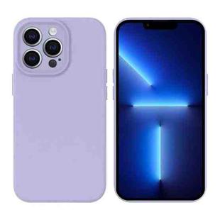 For iPhone 13 Pro Liquid Silicone MagSafe Precision Hole Phone Case(Light Purple)