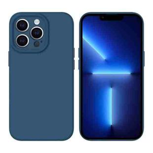 For iPhone 13 Pro Liquid Silicone MagSafe Precision Hole Phone Case(Dark Blue)