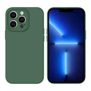 For iPhone 13 Pro Liquid Silicone MagSafe Precision Hole Phone Case(Dark Green)