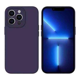 For iPhone 13 Pro Liquid Silicone MagSafe Precision Hole Phone Case(Dark Purple)