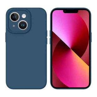 For iPhone 13 Liquid Silicone MagSafe Precision Hole Phone Case(Dark Blue)