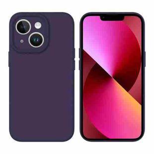 For iPhone 13 Liquid Silicone MagSafe Precision Hole Phone Case(Dark Purple)