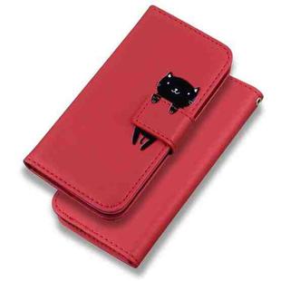 For Samsung Galaxy A52 5G Cartoon Buckle Horizontal Flip Leather Phone Case(Red)