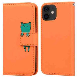 For iPhone 12 mini Cartoon Buckle Horizontal Flip Leather Phone Case(Orange)