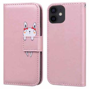 For iPhone 12 mini Cartoon Buckle Horizontal Flip Leather Phone Case(Pink)