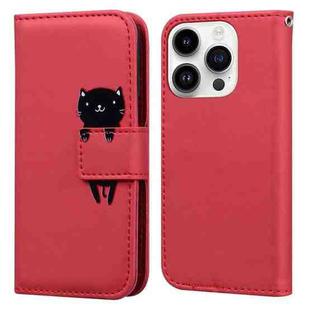For iPhone 12 / 12 Pro Cartoon Buckle Horizontal Flip Leather Phone Case(Red)