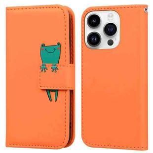 For iPhone 11 Pro Cartoon Buckle Horizontal Flip Leather Phone Case(Orange)