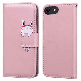 For iPhone SE 2022 /2020 / 8 / 7 Cartoon Buckle Horizontal Flip Leather Phone Case(Pink)