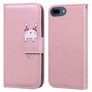 For iPhone 8 Plus / 7 Plus Cartoon Buckle Horizontal Flip Leather Phone Case(Pink)
