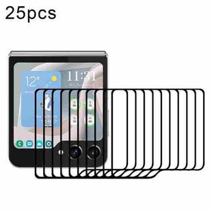 For Samsung Galaxy Z Flip5 25pcs External Small Screen Full Glue Full Cover Screen Protector Tempered Glass Film
