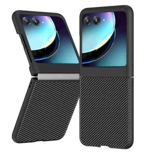 For Motorola Razr 40 Ultra Ultra-thin Carbon Fiber Texture Printing Phone Case(Black)