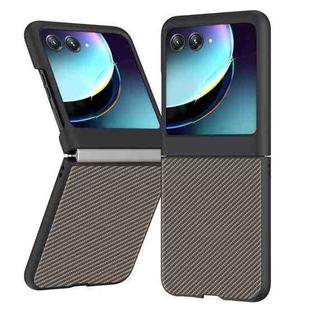 For Motorola Razr 40 Ultra Ultra-thin Carbon Fiber Texture Printing Phone Case(Gold)