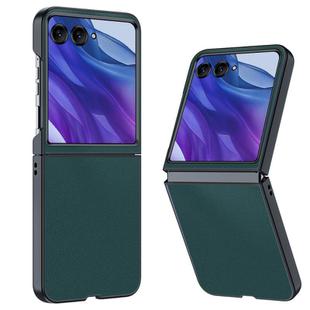 For Motorola Razr 60 Ultra Ultra-thin Plain Skin Leather Phone Case(Green)