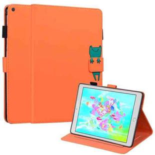 For iPad Air / Air 2 / 9.7 2017 / 2018 Cartoon Buckle Leather Smart Tablet Case(Orange)