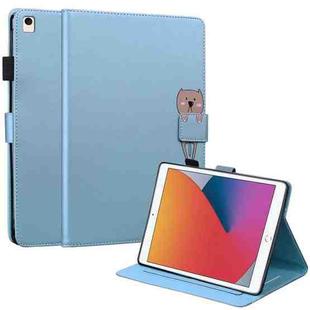For iPad 10.2 2021 / 2020 Cartoon Buckle Leather Smart Tablet Case(Blue)