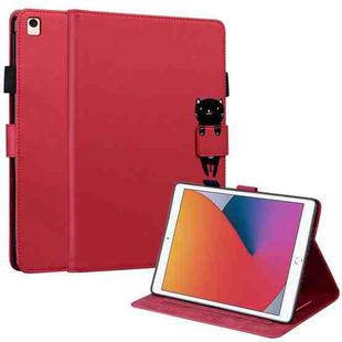 For iPad 10.2 2021 / 2020 Cartoon Buckle Leather Smart Tablet Case(Red)