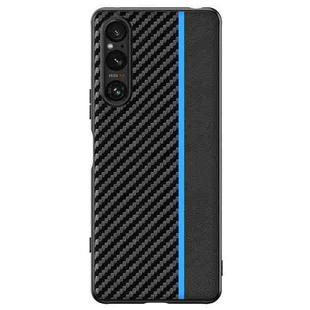 For Sony Xperia 1 V Ultra-thin Carbon Fiber Texture Printing Phone Case(Black Blue)
