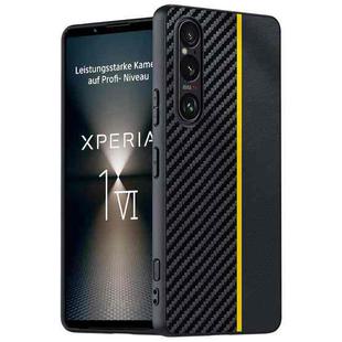 For Sony Xperia 1 VI Ultra-thin Carbon Fiber Texture Printing Phone Case(Black Yellow)