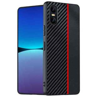 For Sony Xperia 10 VI Ultra-thin Carbon Fiber Texture Printing Phone Case(Black Red)