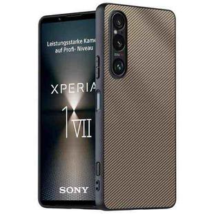 For Sony Xperia 1 VII Ultra-thin Carbon Fiber Texture Printing Phone Case(Gold)