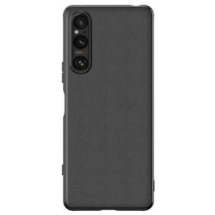 For Sony Xperia 1 V Ultra-thin Plain Skin Leather Phone Case(Black)