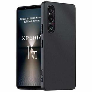 For Sony Xperia 1 VI Ultra-thin Plain Skin Leather Phone Case(Black)