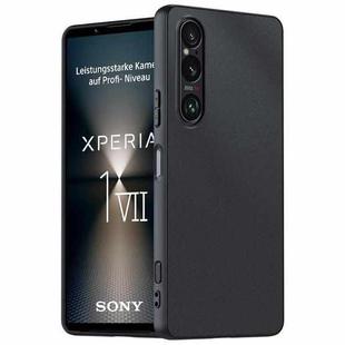 For Sony Xperia 1 VII Ultra-thin Plain Skin Leather Phone Case(Black)