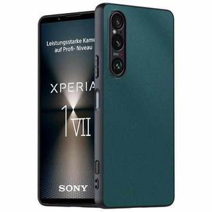 For Sony Xperia 1 VII Ultra-thin Plain Skin Leather Phone Case(Green)