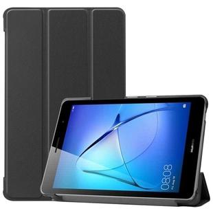 For Huawei MatePad T8 Custer Texture Horizontal Flip Leather Case with Three-folding Holder(Black)