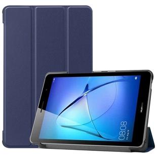 For Huawei MatePad T8 Custer Texture Horizontal Flip Leather Case with Three-folding Holder(Blue)