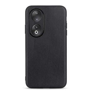 For Honor 90 Lambskin Texture Genuine Leather Phone Case(Black)