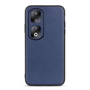 For Honor 90 Pro Lambskin Texture Genuine Leather Phone Case(Blue)