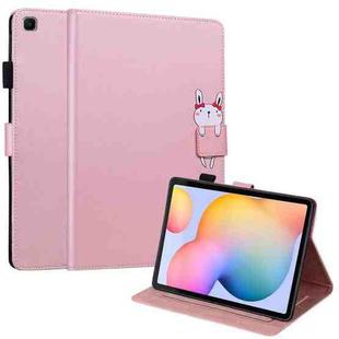 For Samsung Galaxy Tab S6 Lite Cartoon Buckle Leather Tablet Case(Rose Gold)